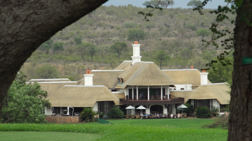 Leopard Creek Clubhouse from just off the 18th tee